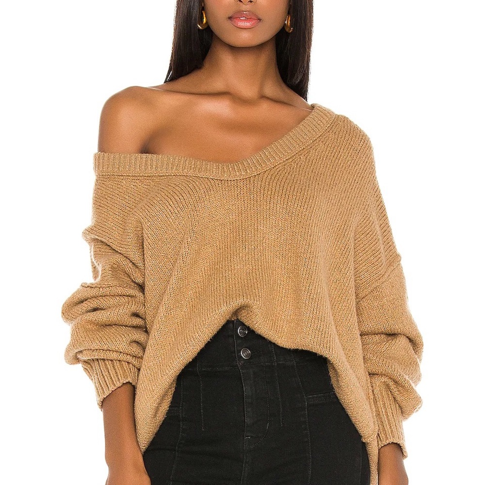 Free people brookside sweater camel